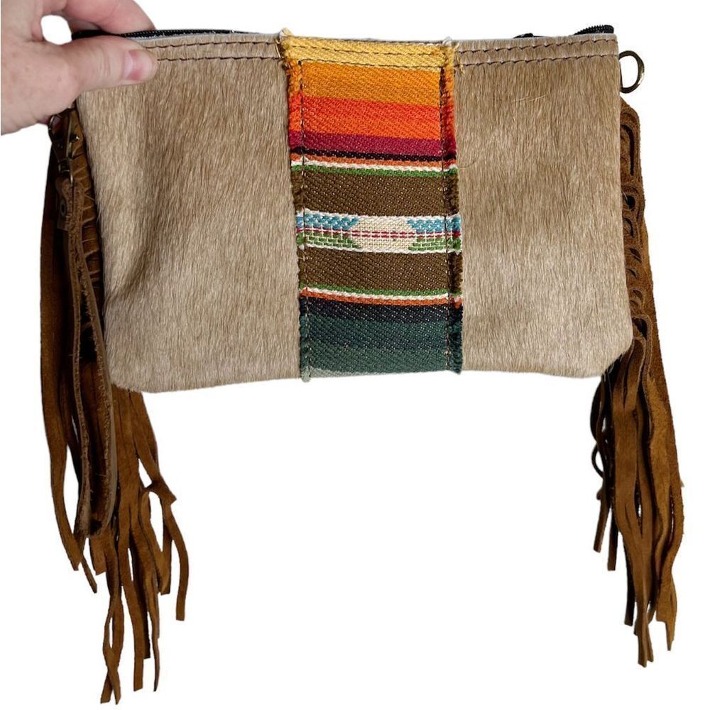 The Jewelry Junkie -Navajo Hair on Hide Handbag w/ Leather fringe wristlet